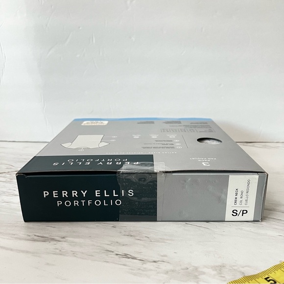 Perry Ellis Portfolio Men's Crew Neck T-Shirts Size Small 3 Pack Black Navy Gray - Picture 8 of 8